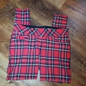 Luxe Slims jegging plaid red and black large Petite